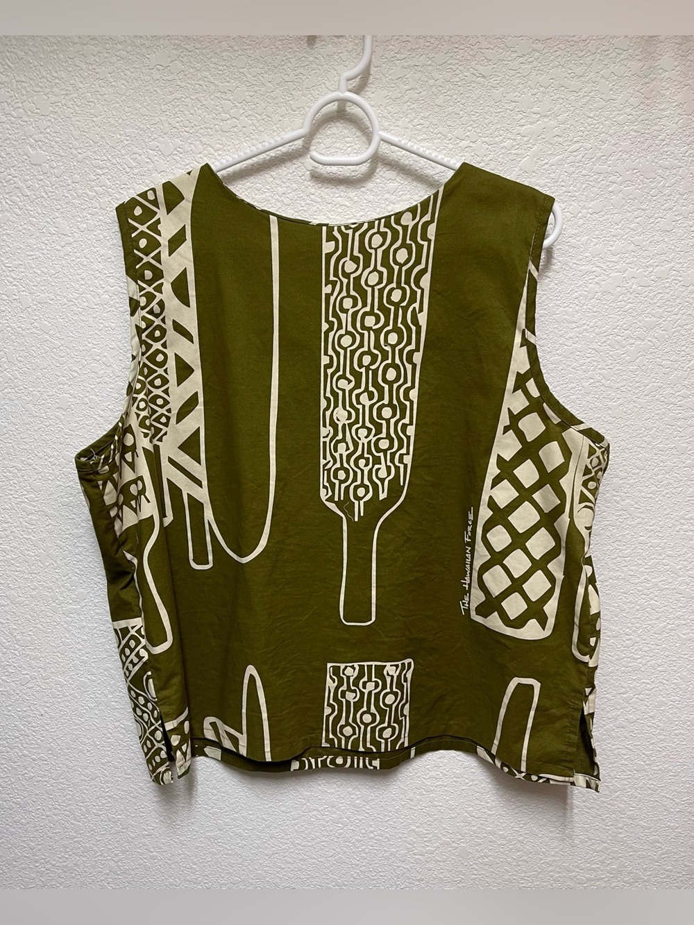 THE HAWAIIAN FORCE Kapu Kaku Olive Green Top Women’s Size XL - Picture 2 of 3